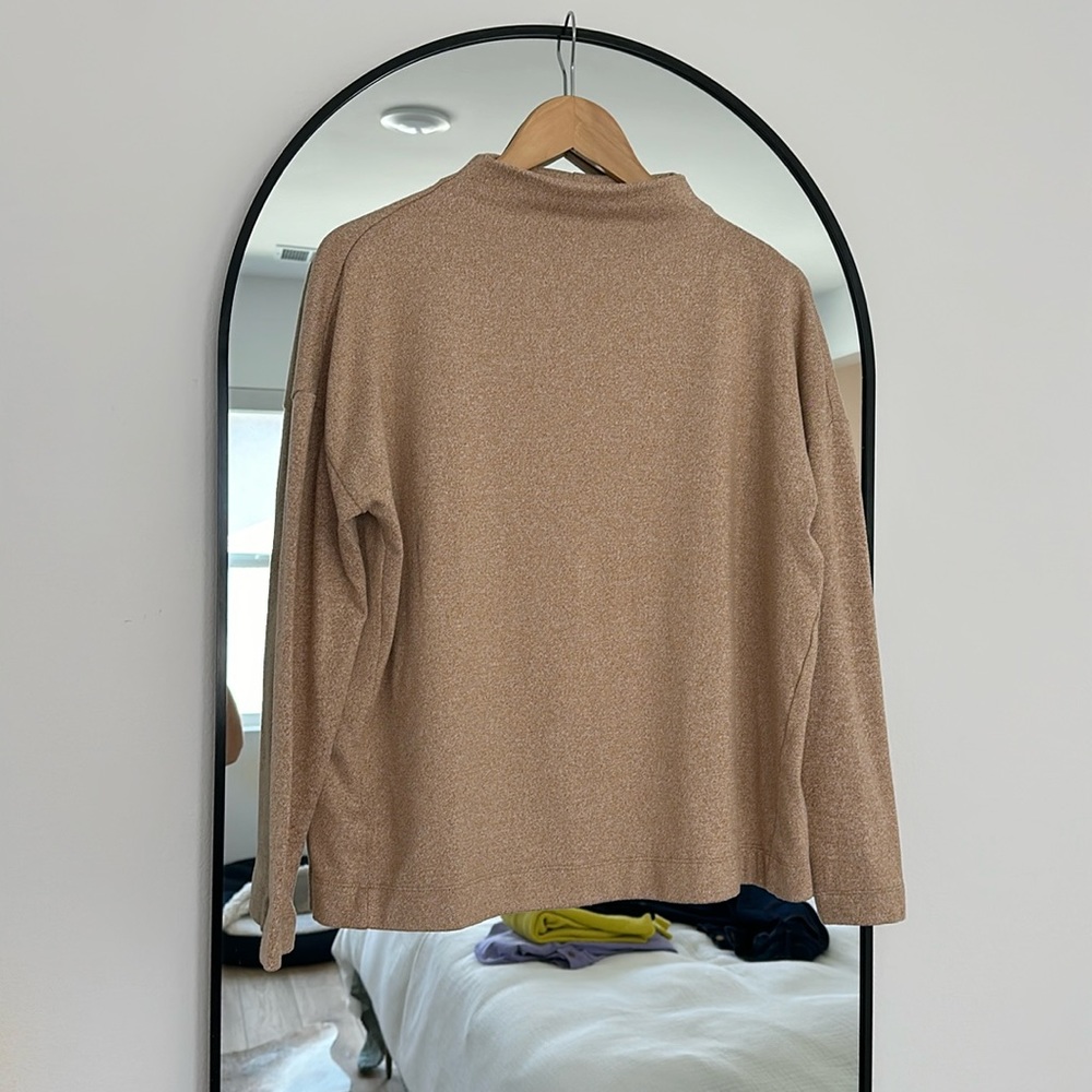 Mock neck sweatshirt dolman sleeve